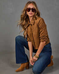 Bennett Faux Suede Eyelet Collar Jacket