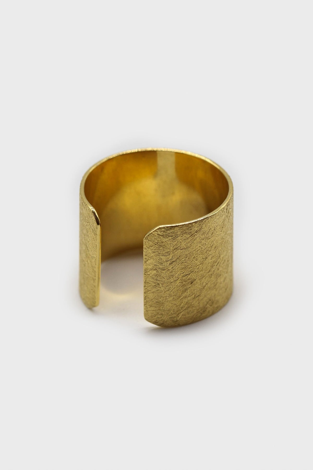 Brushed gold cuff ring