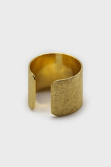 Brushed gold cuff ring