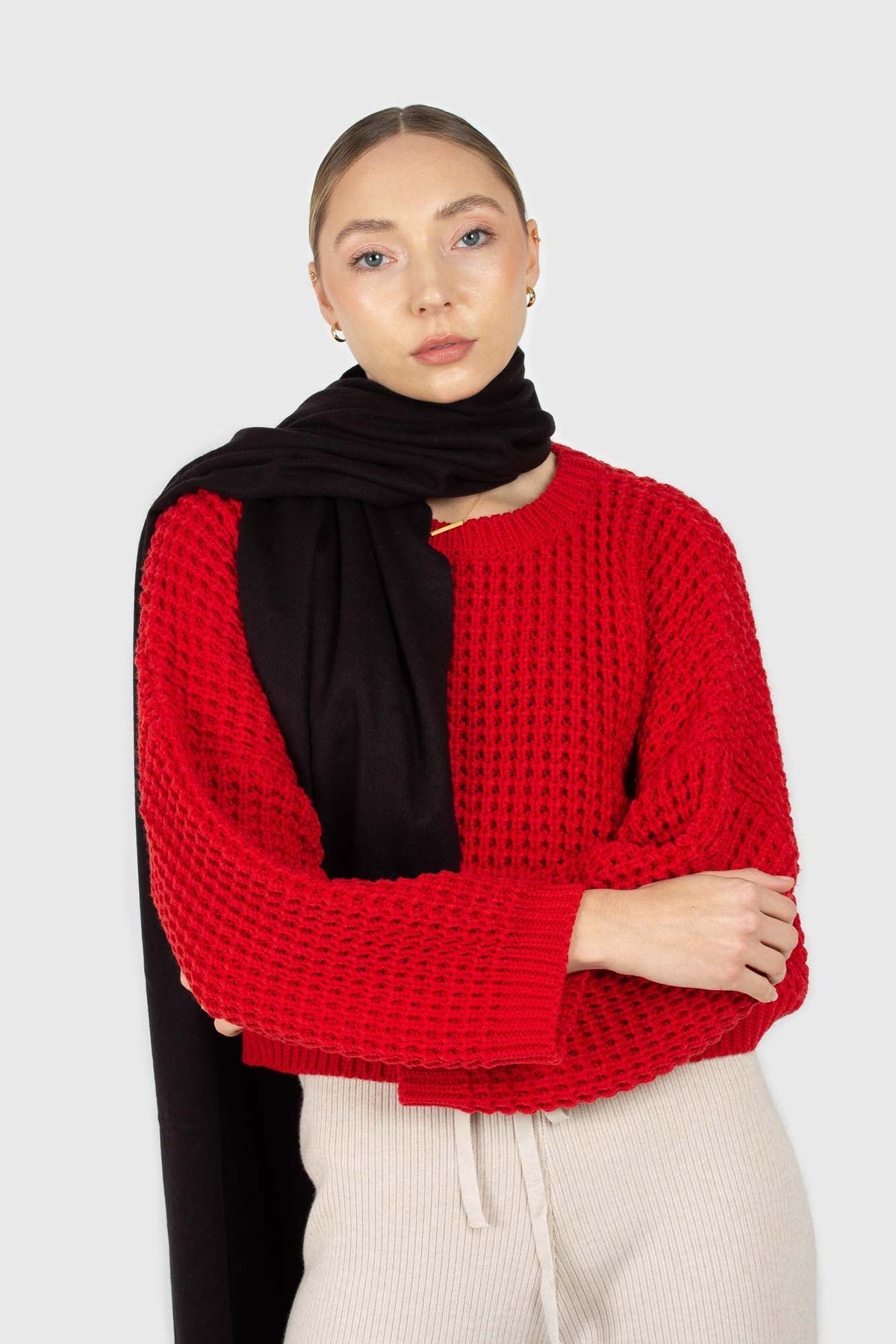 Black ultra soft classic scarf