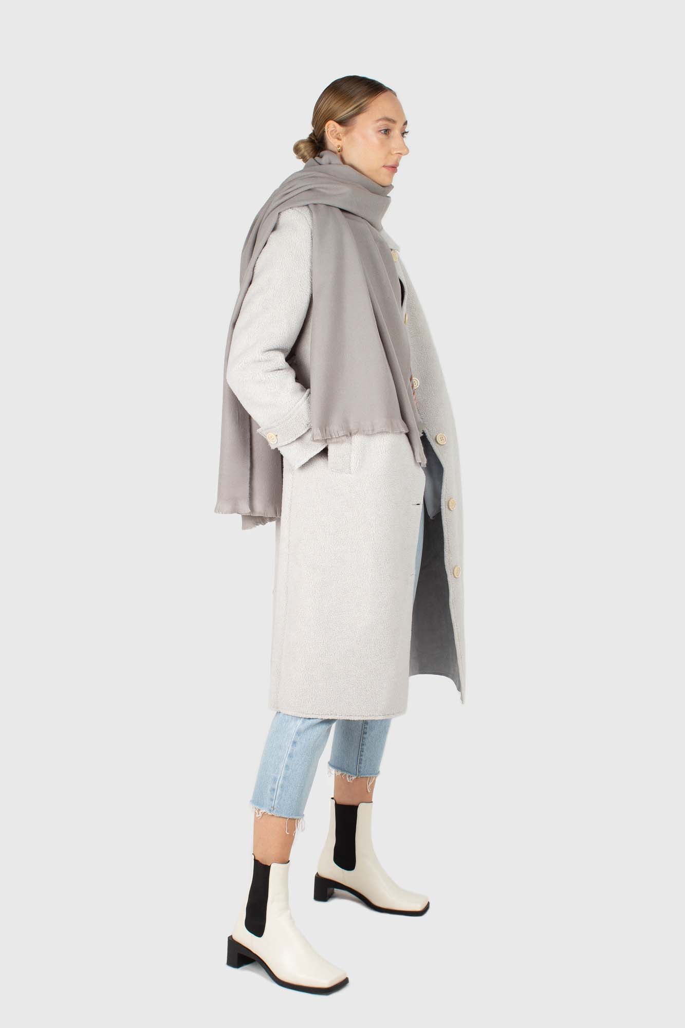 Pale grey ultra soft classic scarf