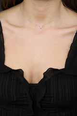 Charm necklace - Silver plunging V