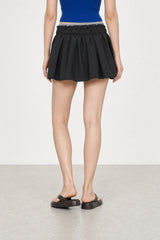 Black and white striped shirting skort