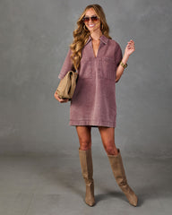 Easy Sunrise Shift Mini Shirt Dress