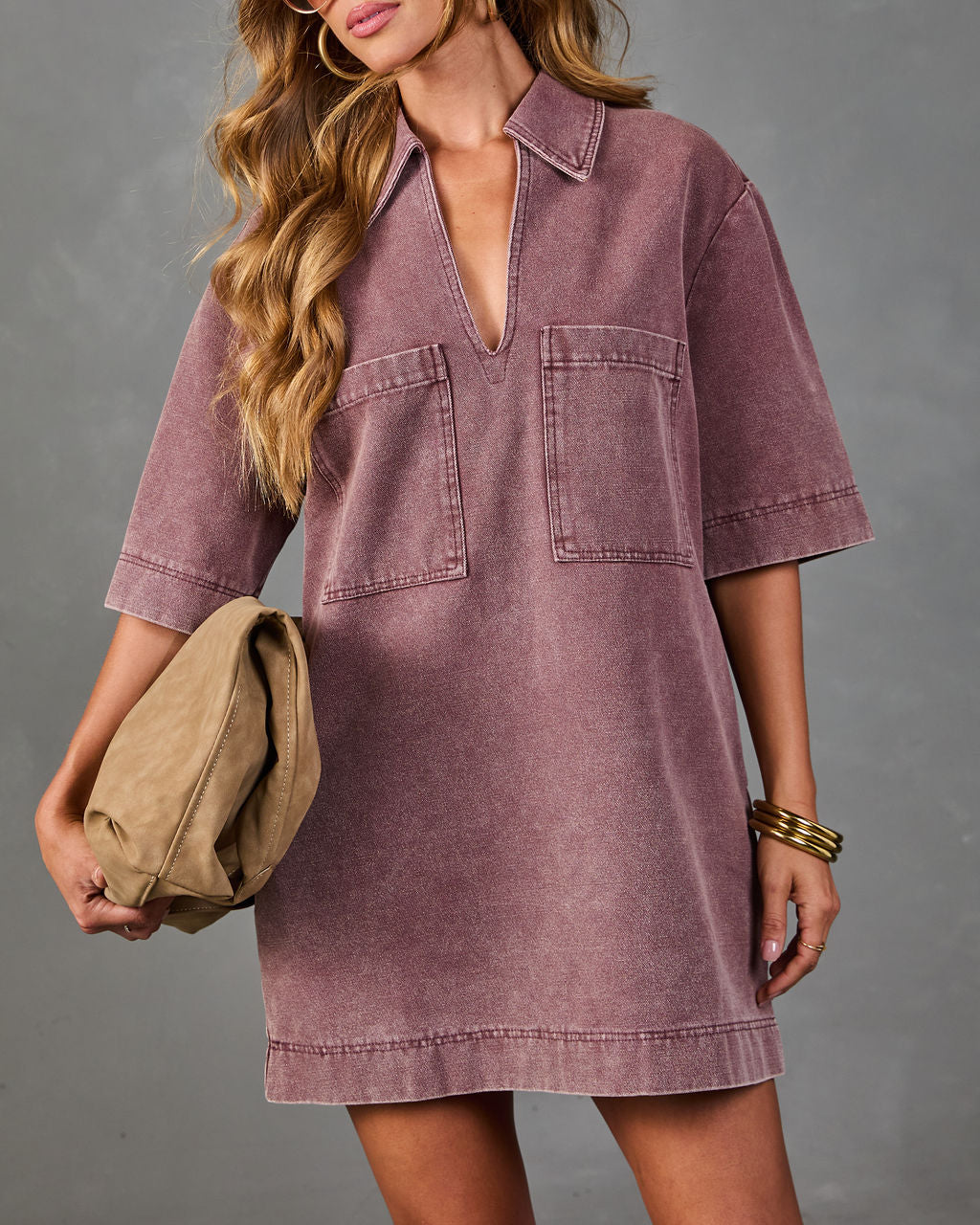 Easy Sunrise Shift Mini Shirt Dress
