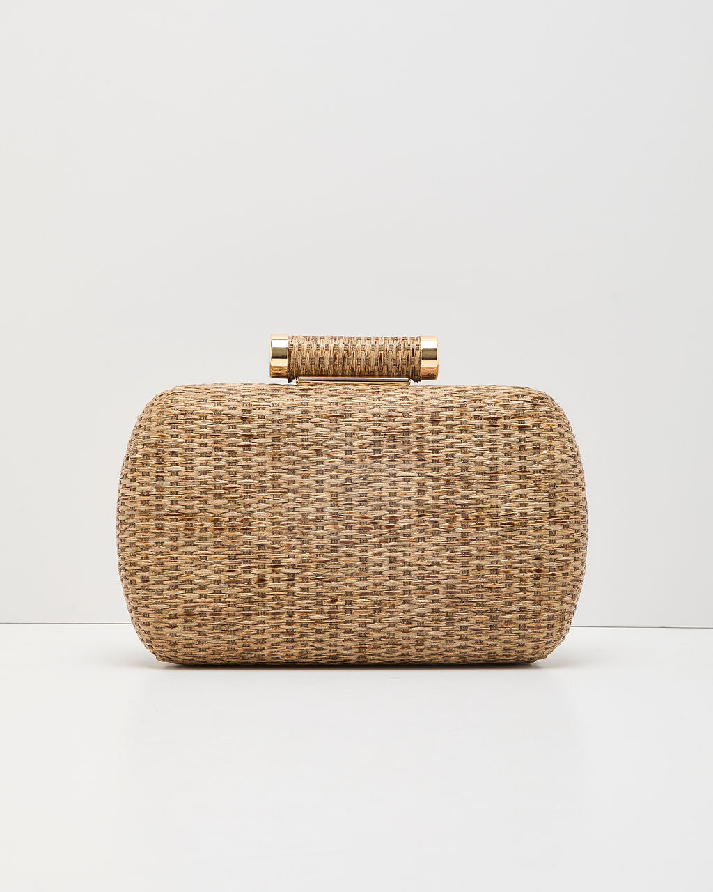 Social Glow Woven Straw Clutch