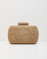Social Glow Woven Straw Clutch