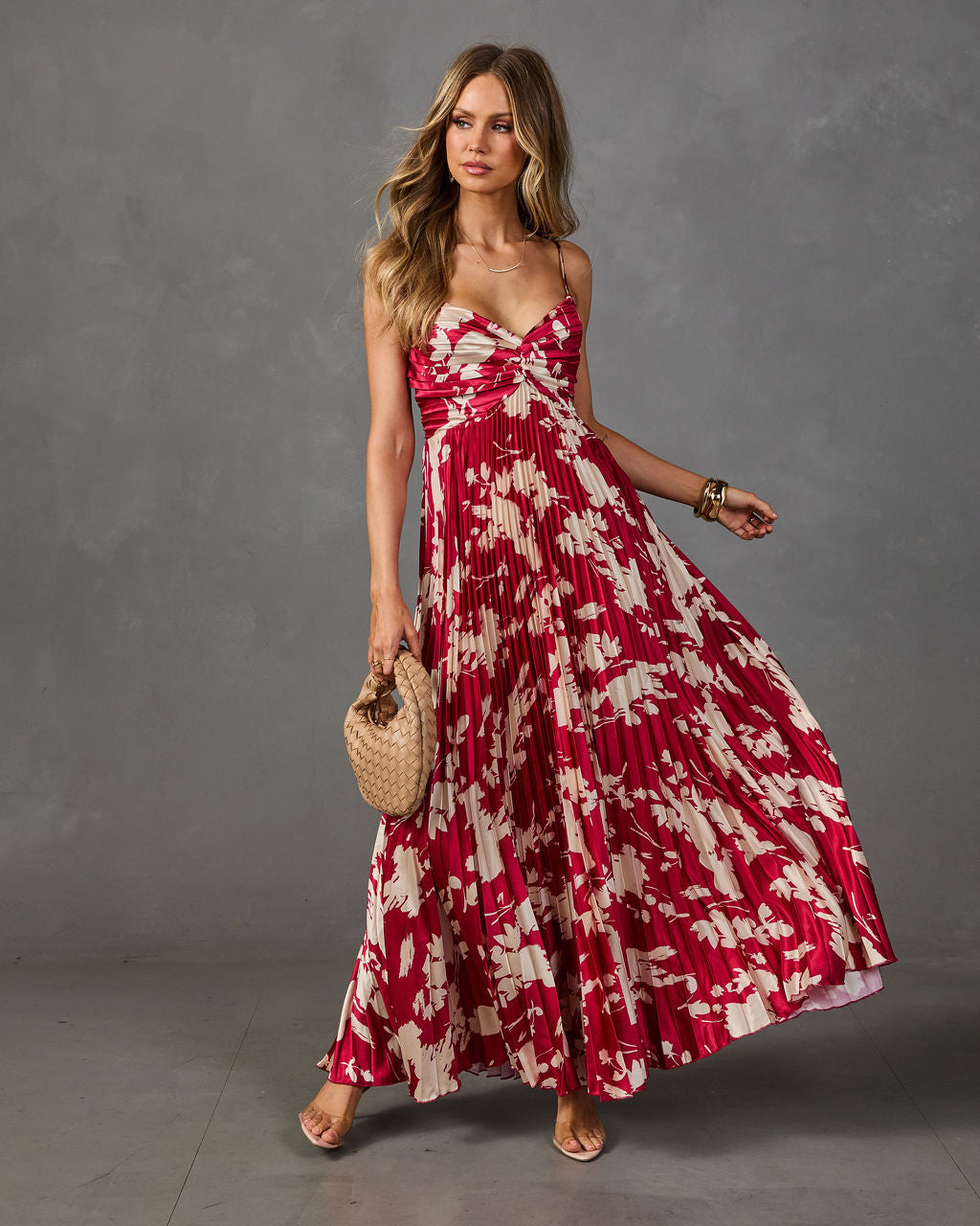 Soraya Printed And Pleated Maxi Dress