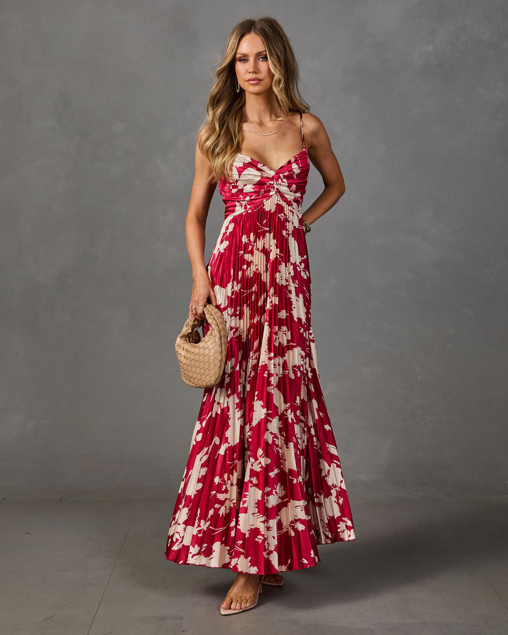 Soraya Printed And Pleated Maxi Dress