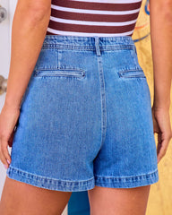 Driftwood Days Pleated Denim Shorts