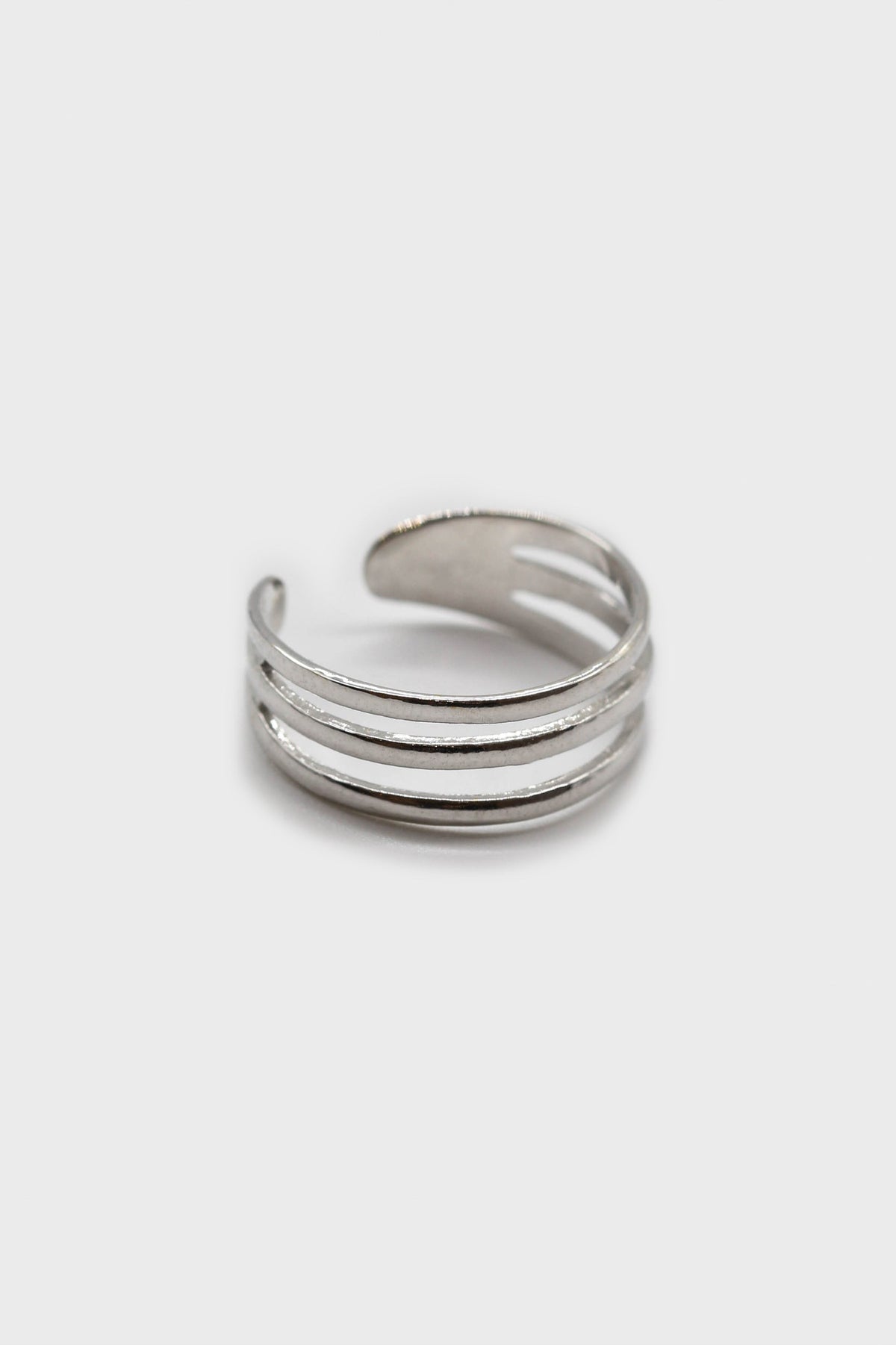 Silver mini triple tier ring