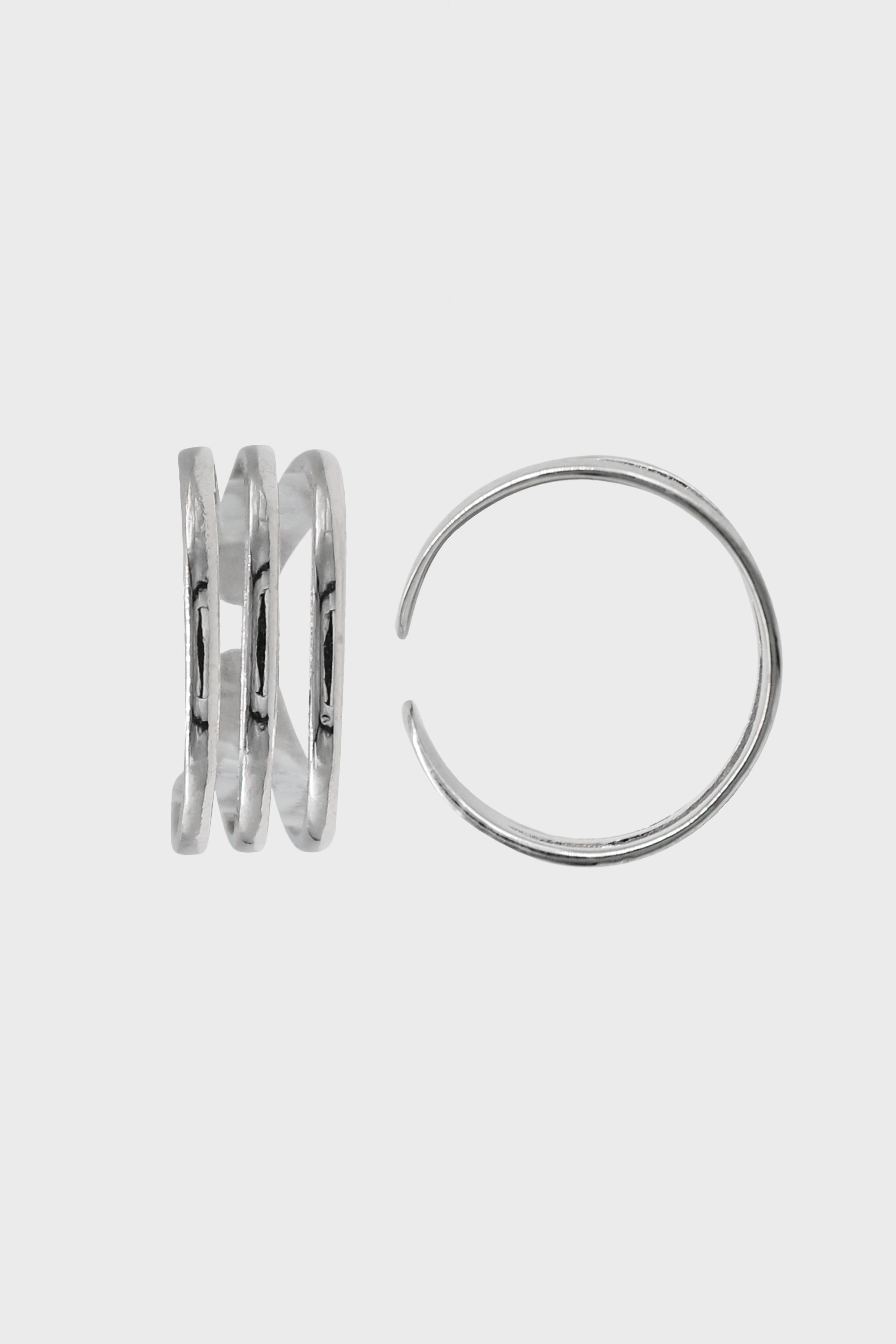 Silver mini triple tier ring