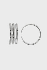 Silver mini triple tier ring