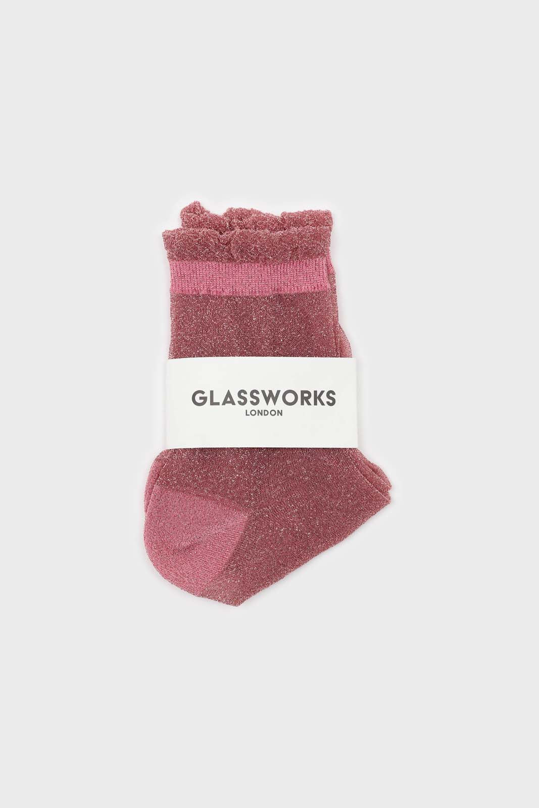 Deep pink glitter superstar socks