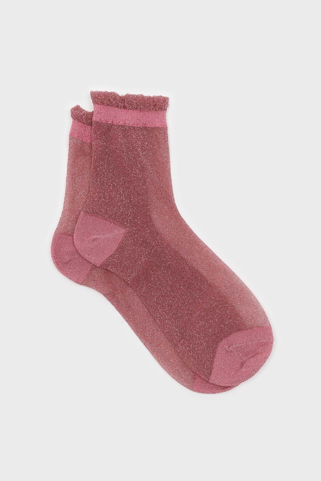 Deep pink glitter superstar socks