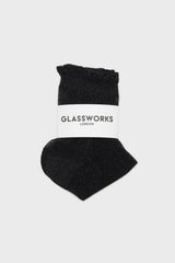 Black glitter superstar socks