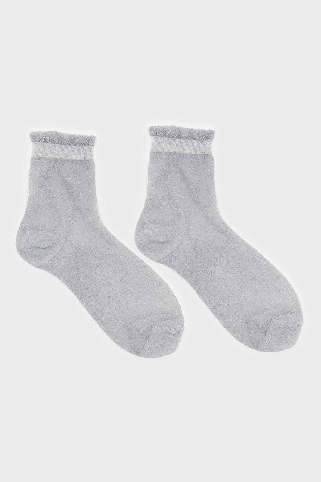 Silver glitter superstar socks