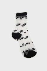 Black sheer heart socks