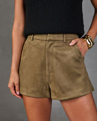 Autumn Whim Faux Suede Shorts