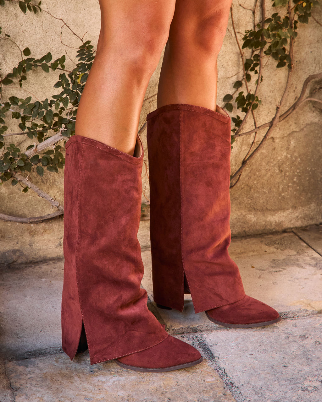 Sierrah Foldover Faux Suede Boots