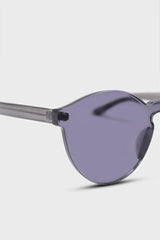 Charcoal frameless round sunglasses