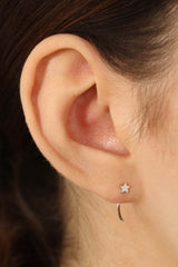 Silver star half hoop