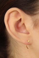 Gold star half hoop