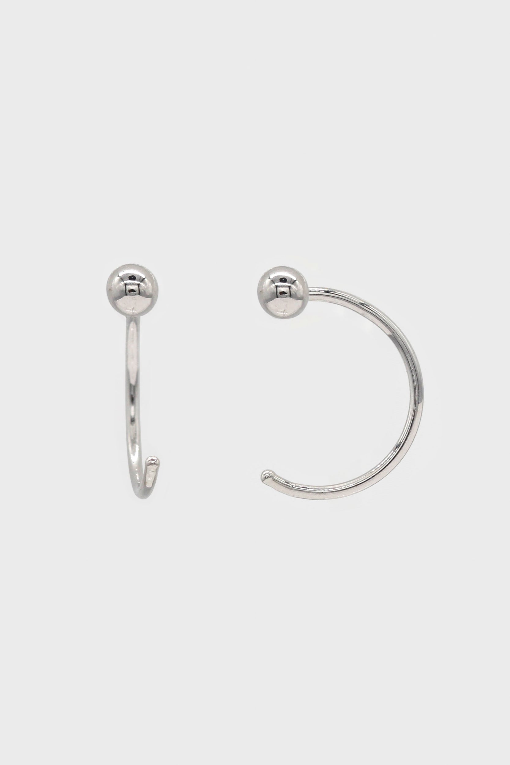 Silver ball half hoop