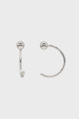 Silver ball half hoop
