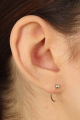 Silver ball half hoop