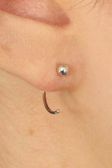 Silver ball half hoop