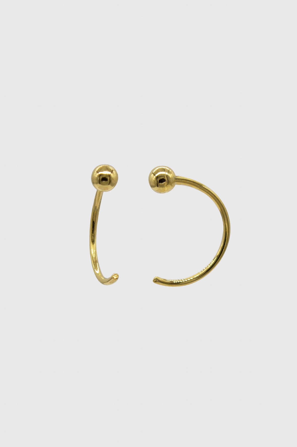 Gold ball half hoop