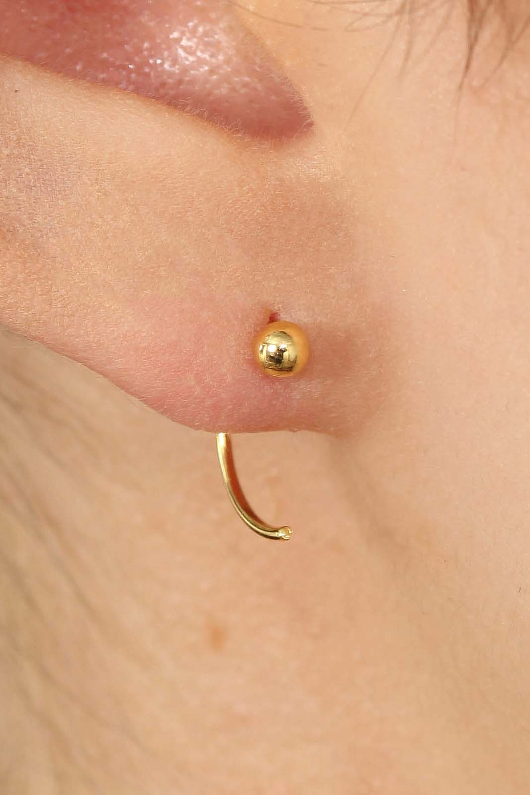 Gold ball half hoop