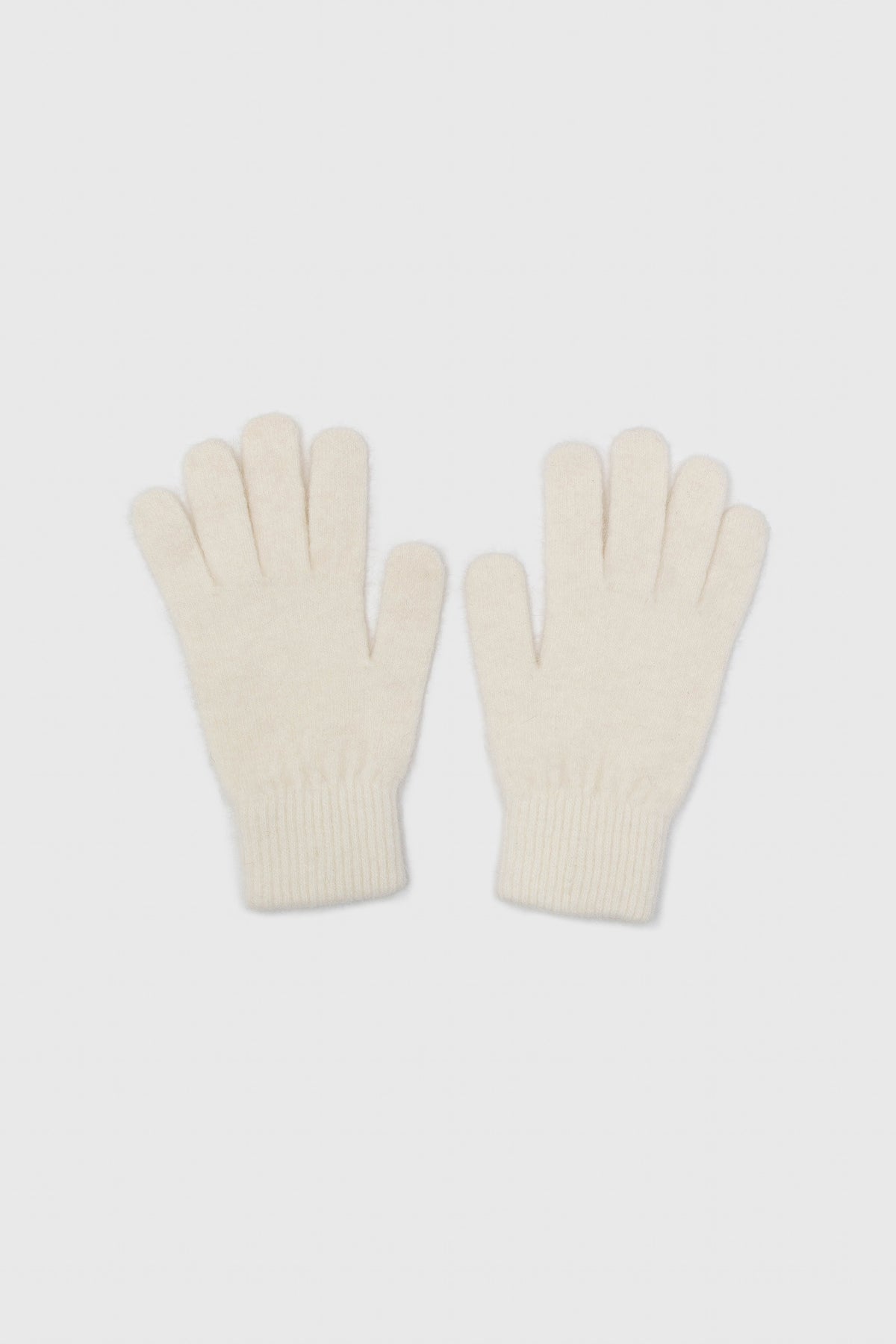 White mohair gloves