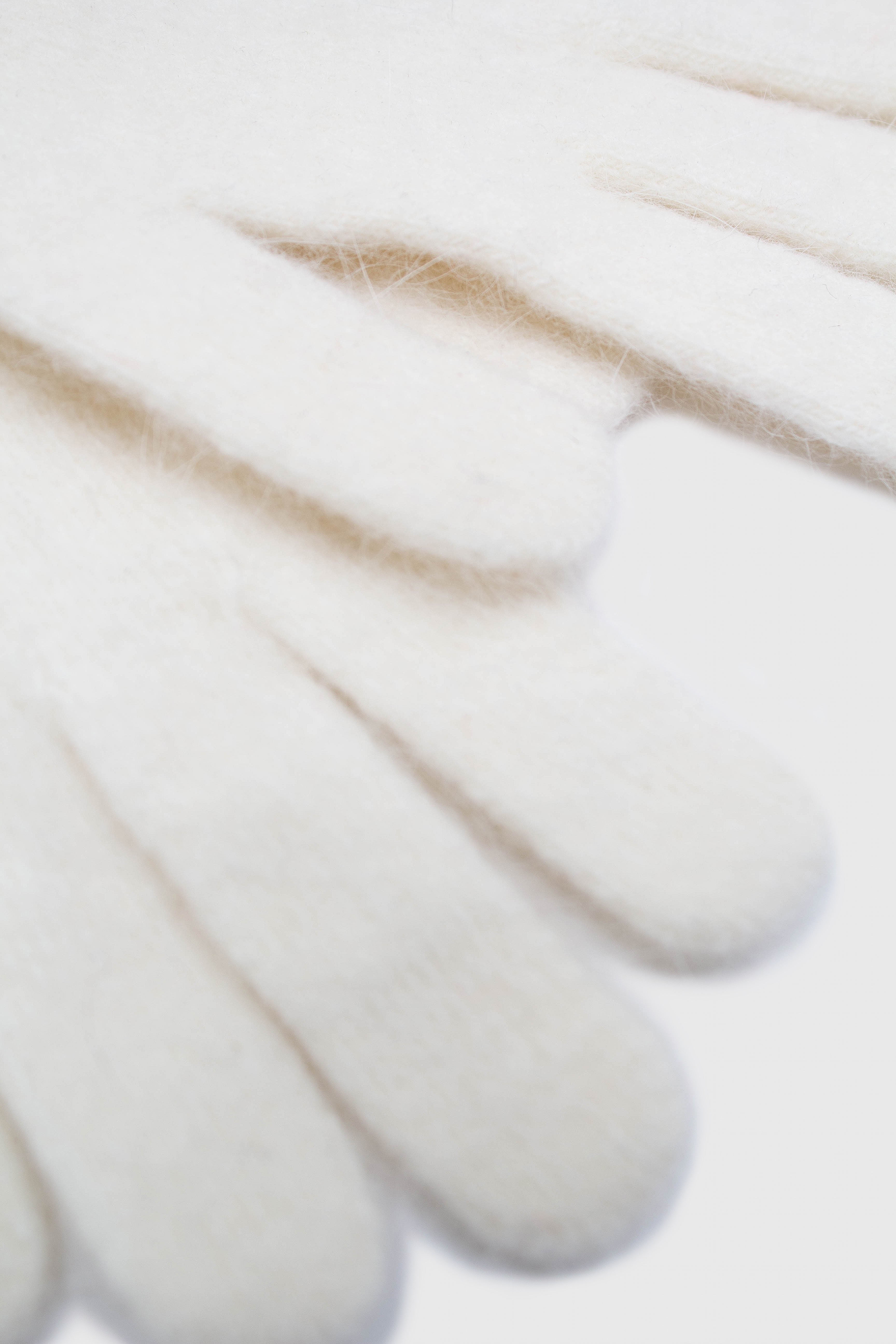 White mohair gloves