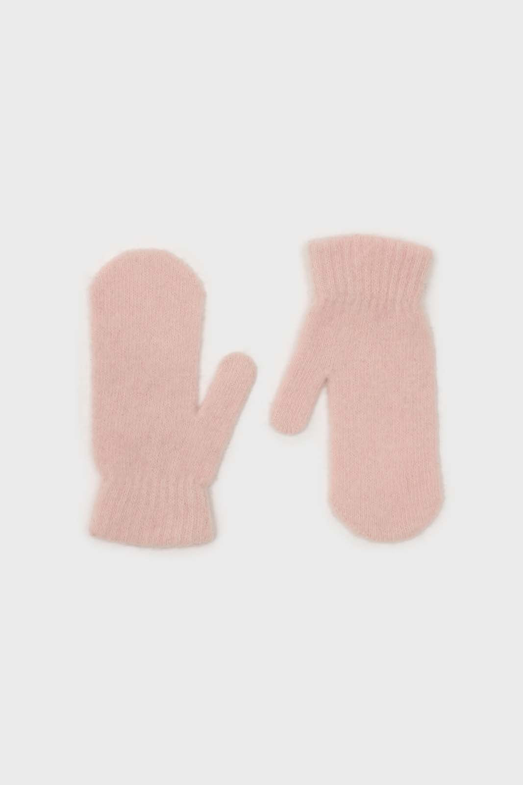 Light pink mohair mittens