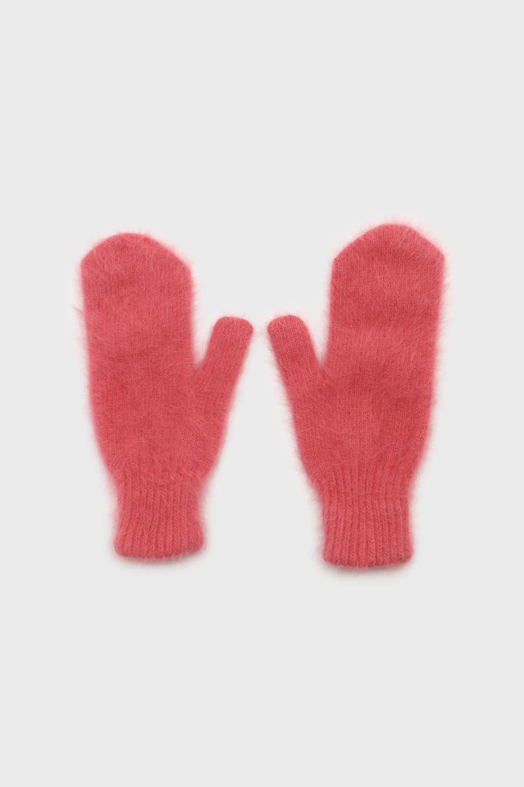 Dusty rose mohair mittens
