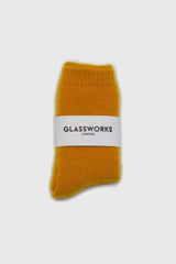 Mustard angora smooth socks