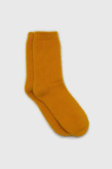 Mustard angora smooth socks