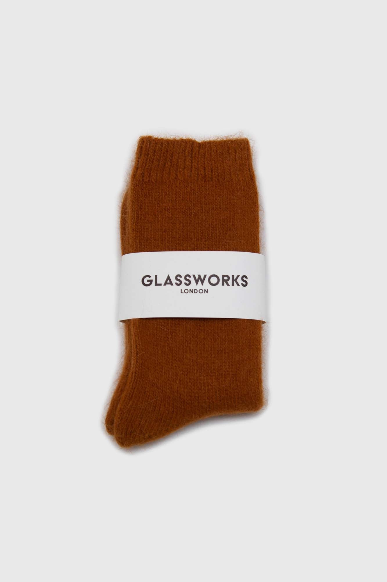 Camel angora smooth socks