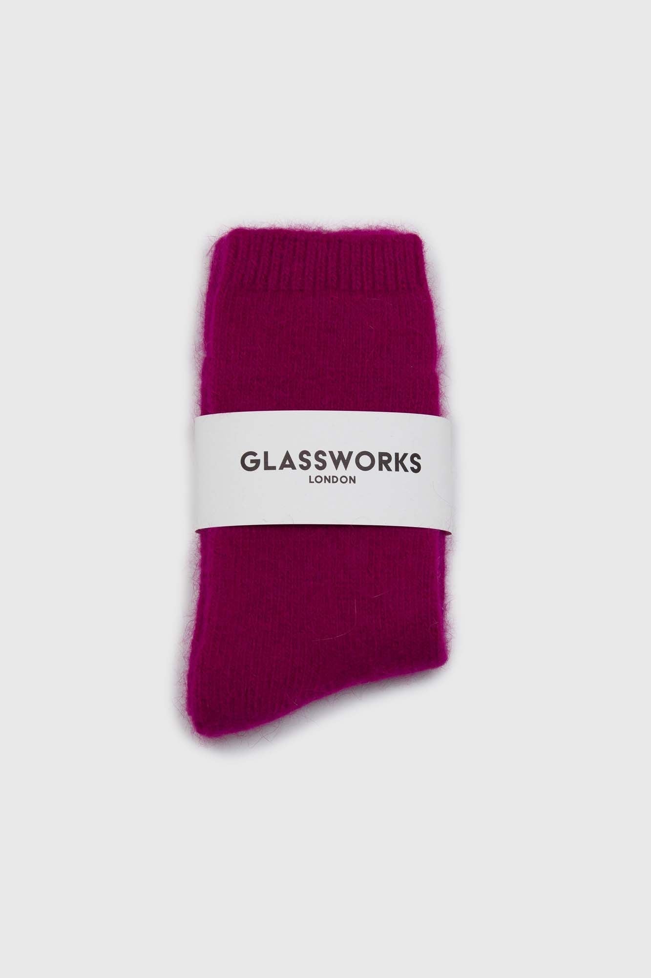 Bright purple angora smooth socks
