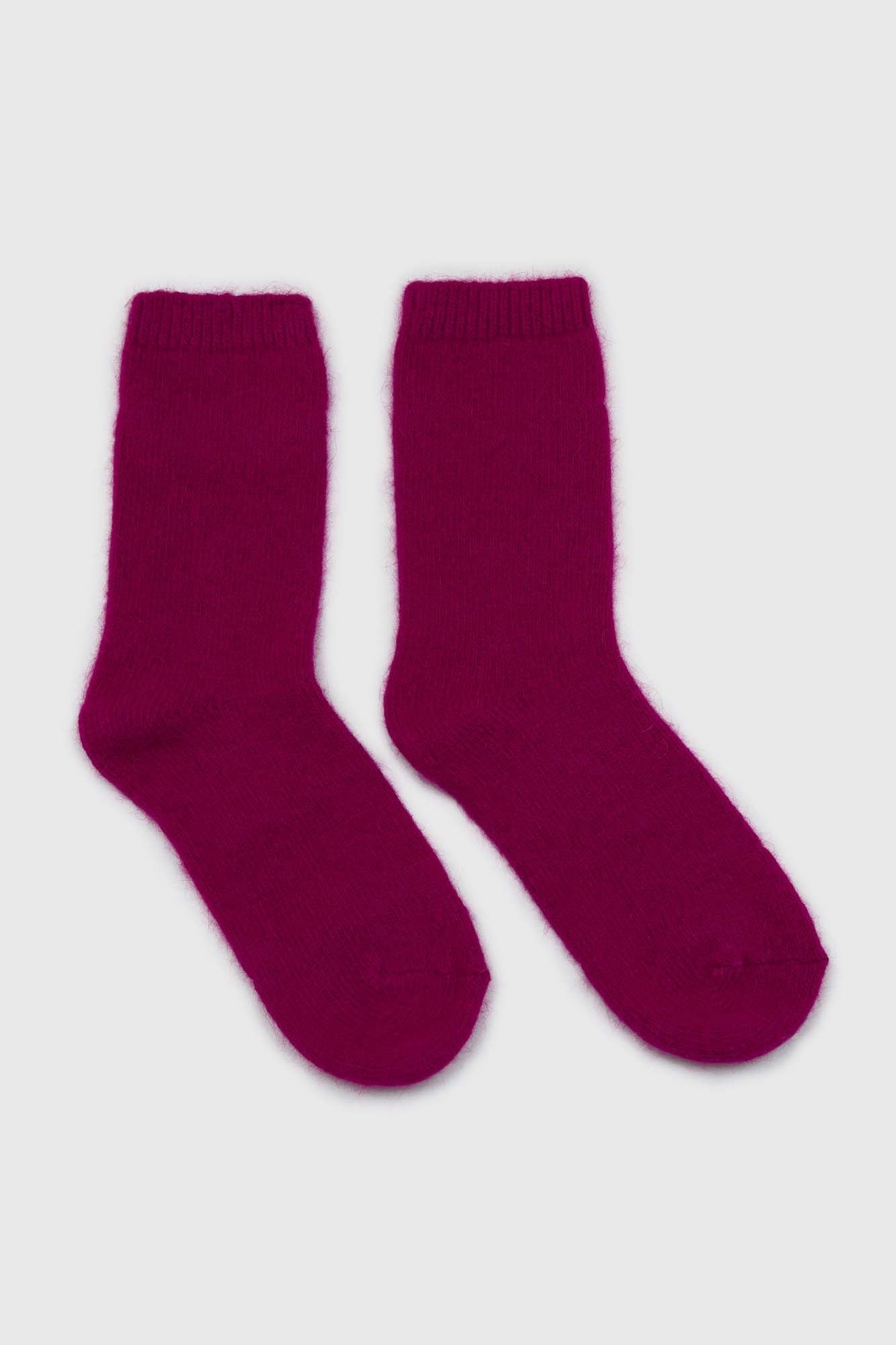 Bright purple angora smooth socks