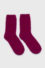 Bright purple angora smooth socks