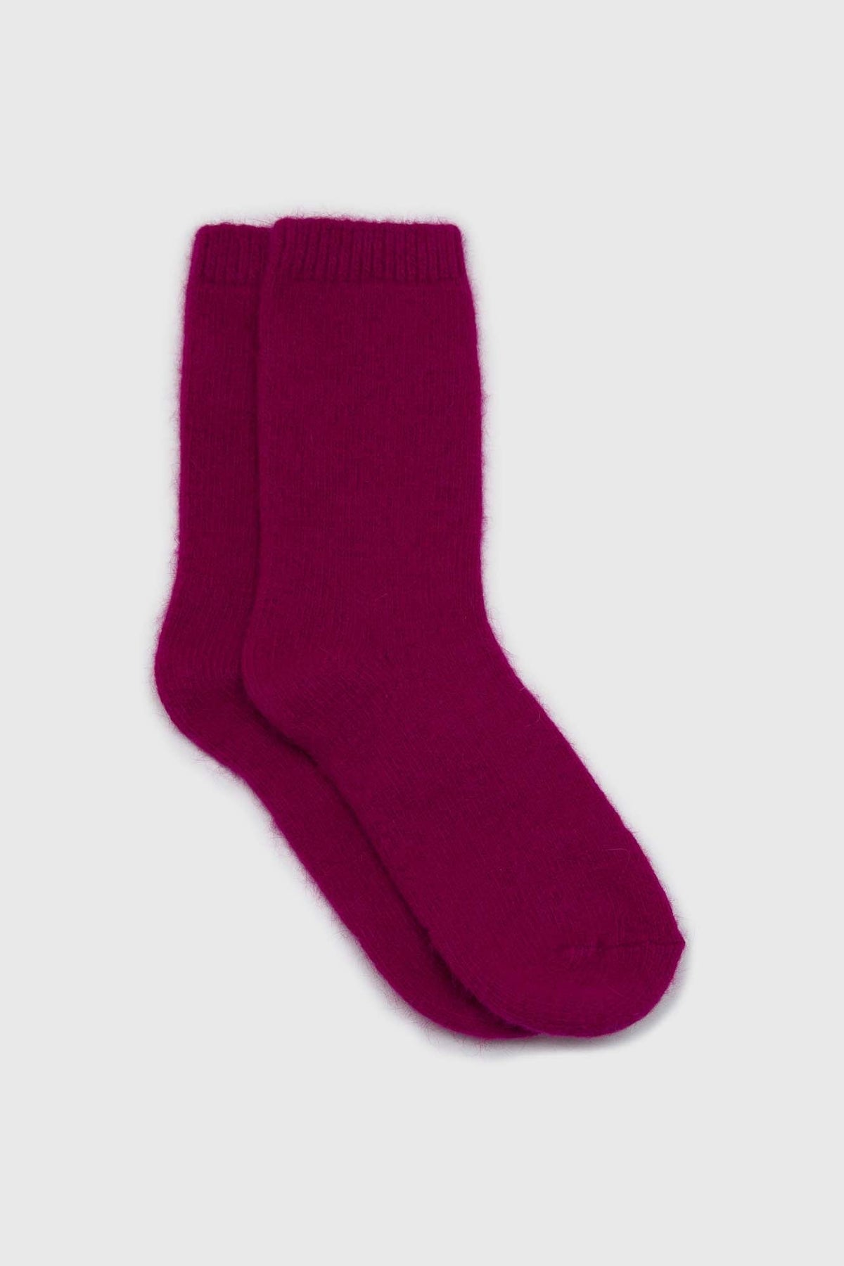 Bright purple angora smooth socks