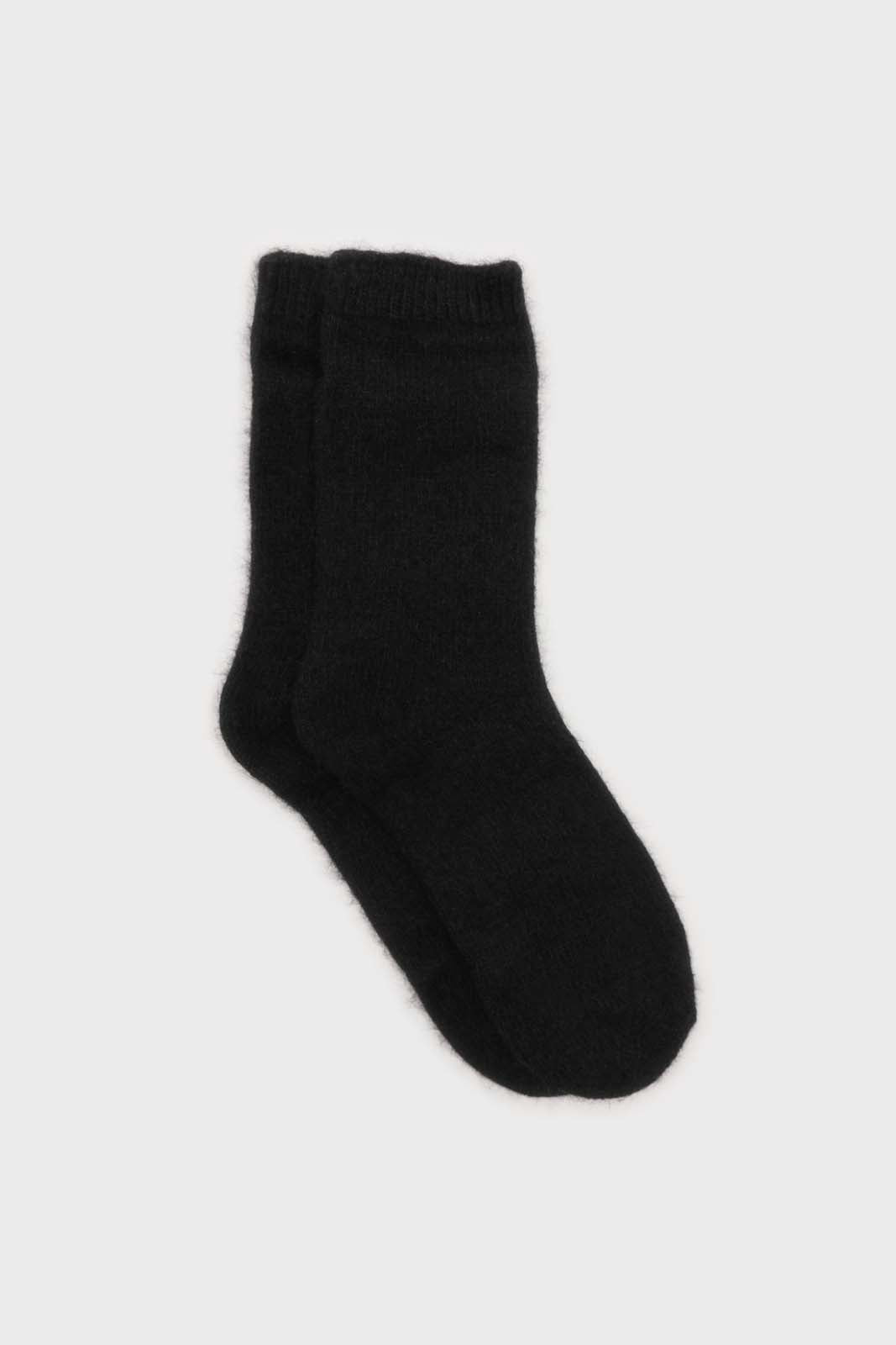 Black angora smooth socks
