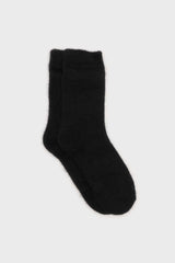 Black angora smooth socks