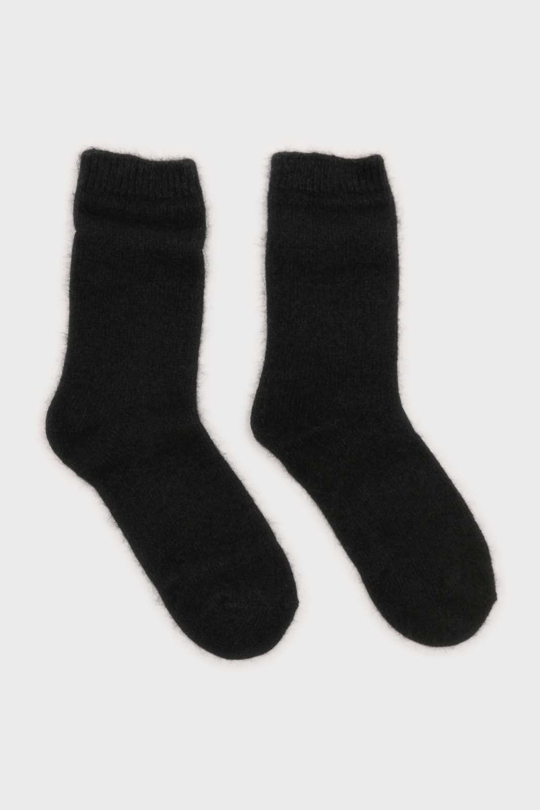 Black angora smooth socks