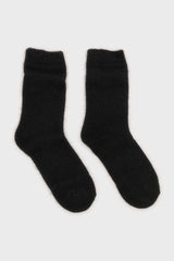 Black angora smooth socks