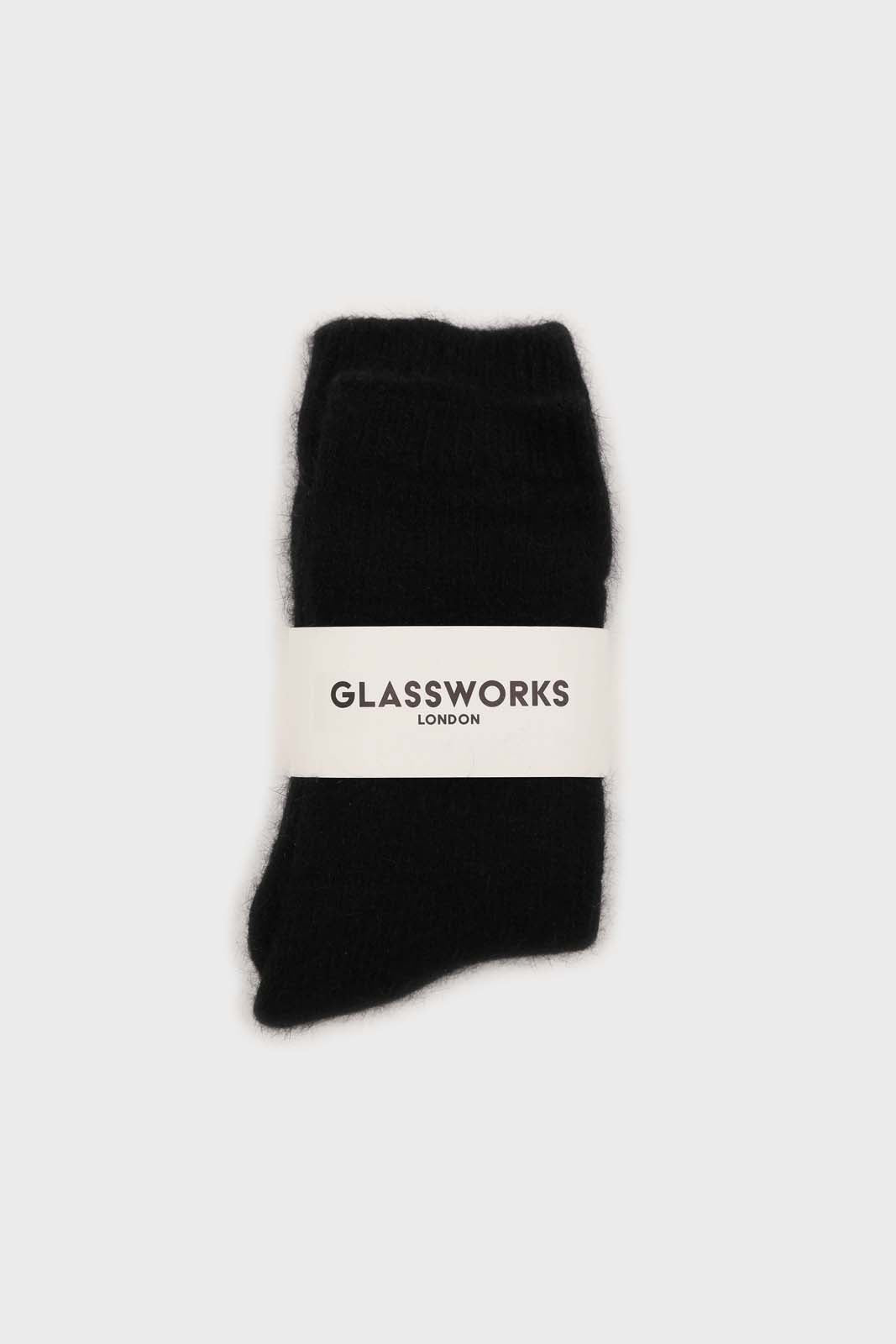 Black angora smooth socks