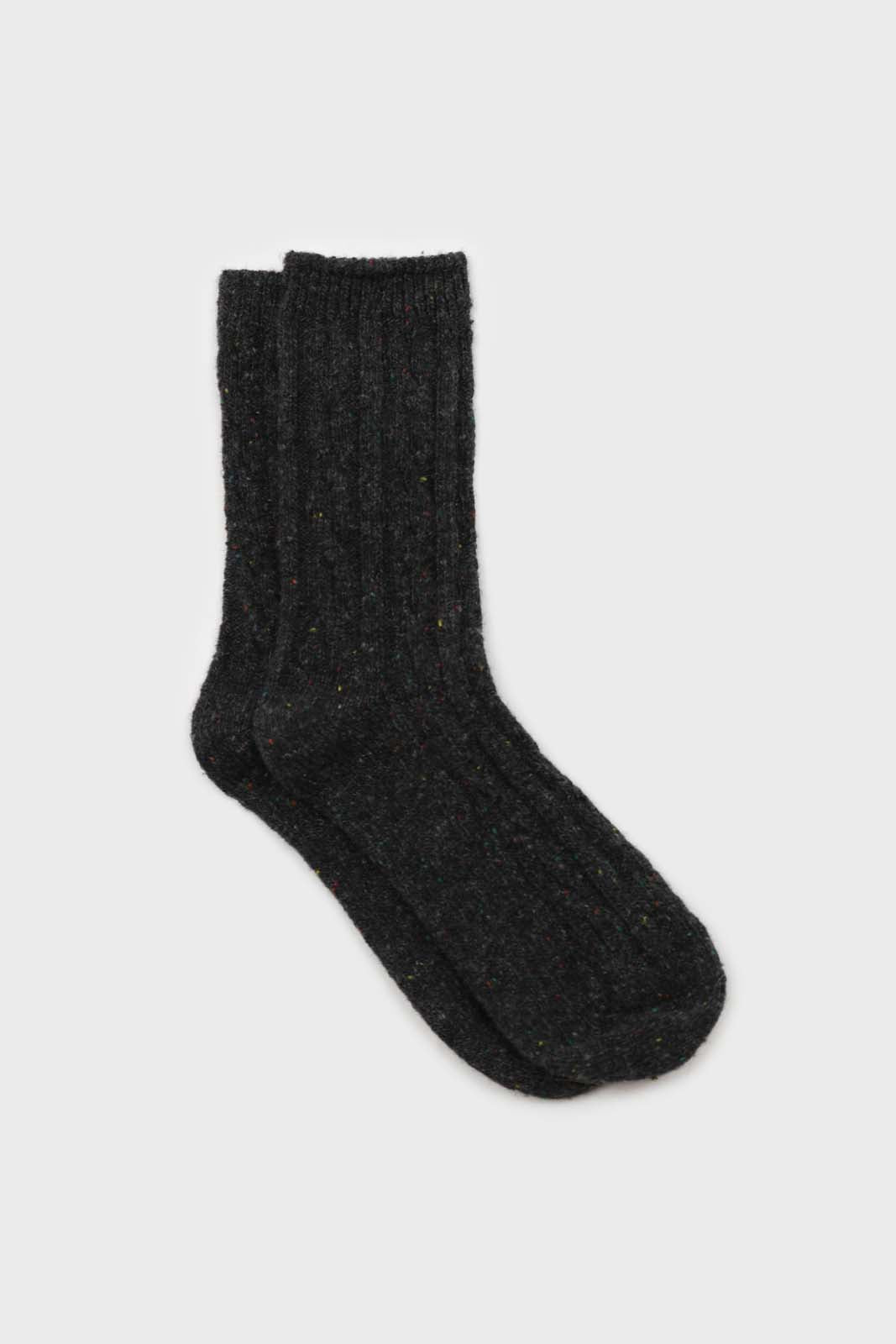 Charcoal grey rainbow fleck thick socks
